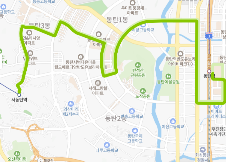 오산-화성-709번-버스-노선-지도