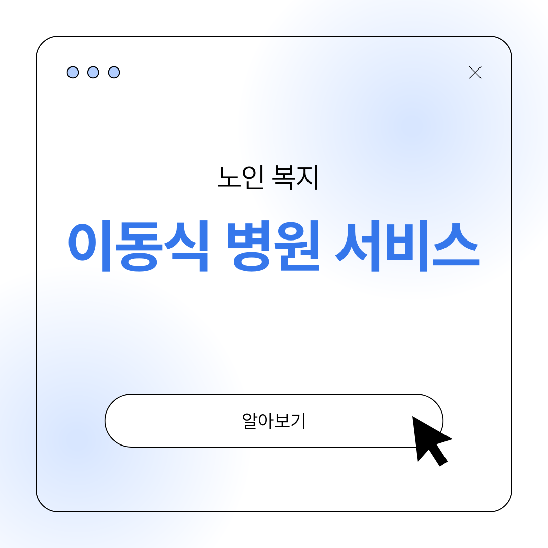 노인 이동식 병원서비스