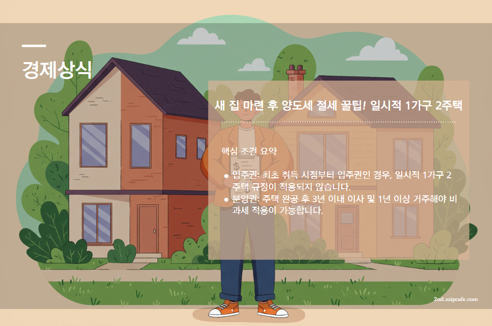 새 집 마련 후 양도세 절세 꿀팁! 일시적 1가구 2주택 양도세 비과세 완벽 가이드