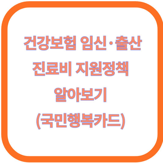 건강보험 임신·출산 진료비 지원정책 알아보기(국민행복카드)