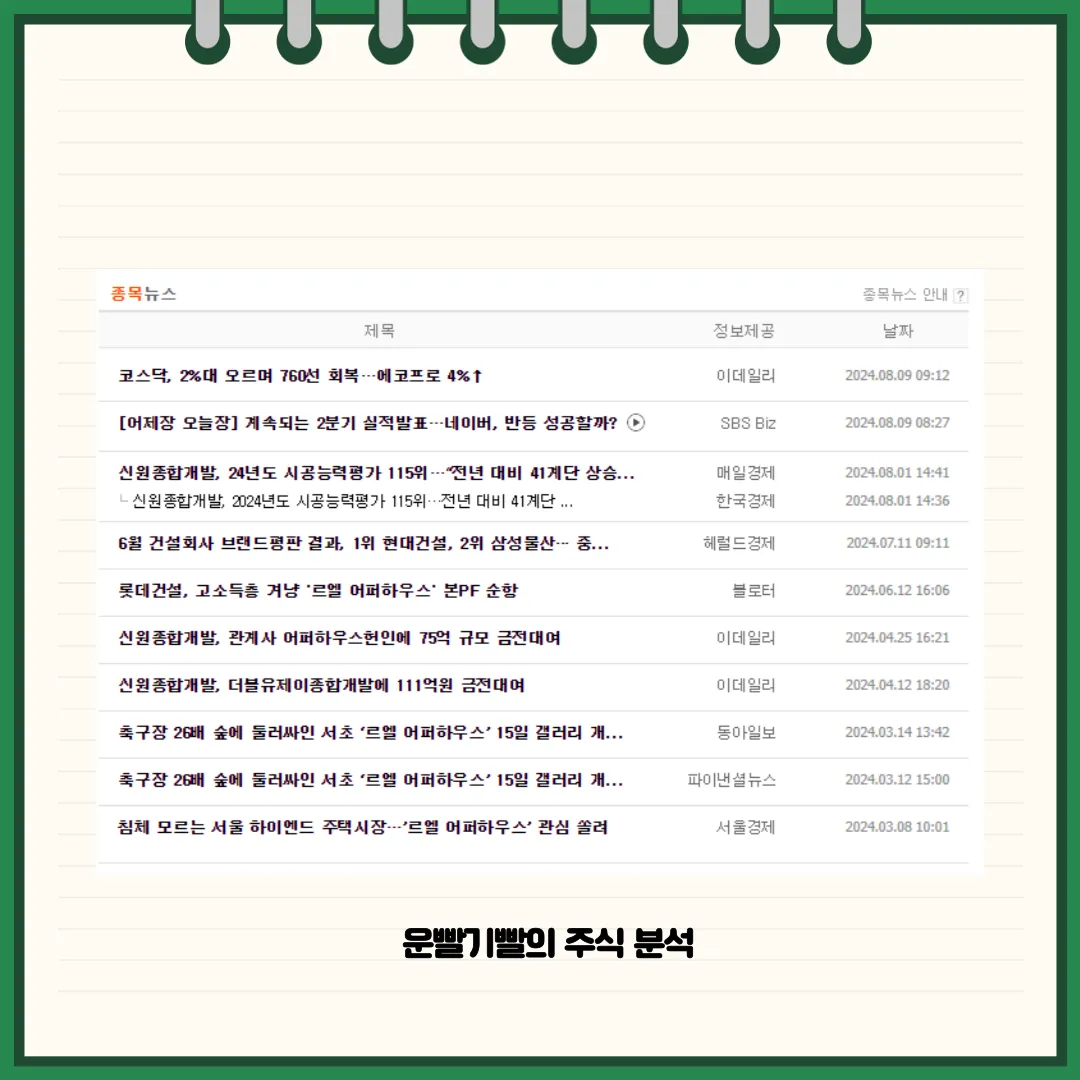 신원종합개발 뉴스