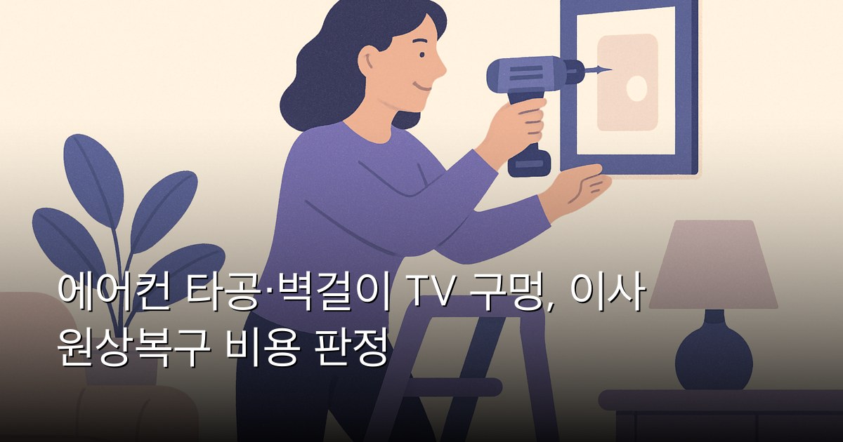 에어컨 타공·벽걸이 TV 구멍, 이사 원상복구 비용 판정