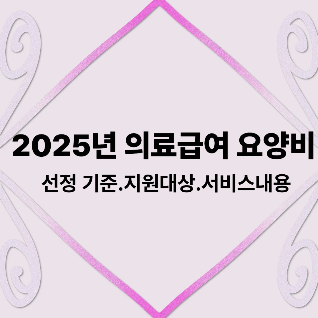 2025년 의료급여 요양비 
선정기준.지원대상.서비스내용