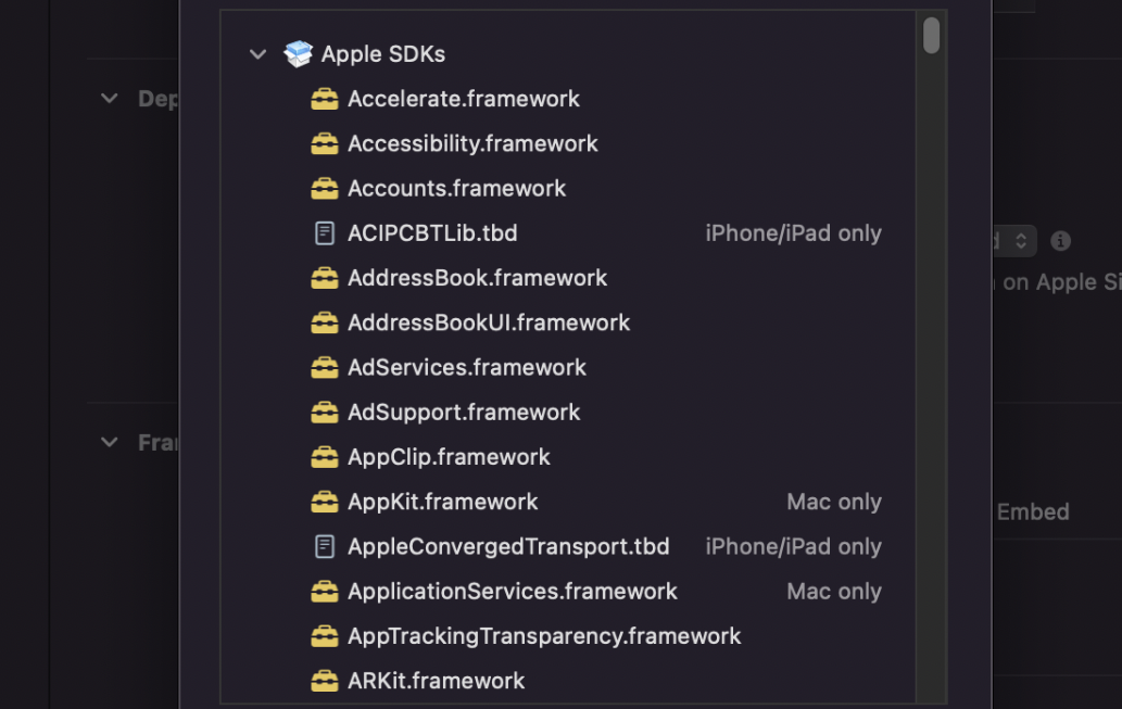 [Xcode] 프레임 워크 생성 및 import 방법