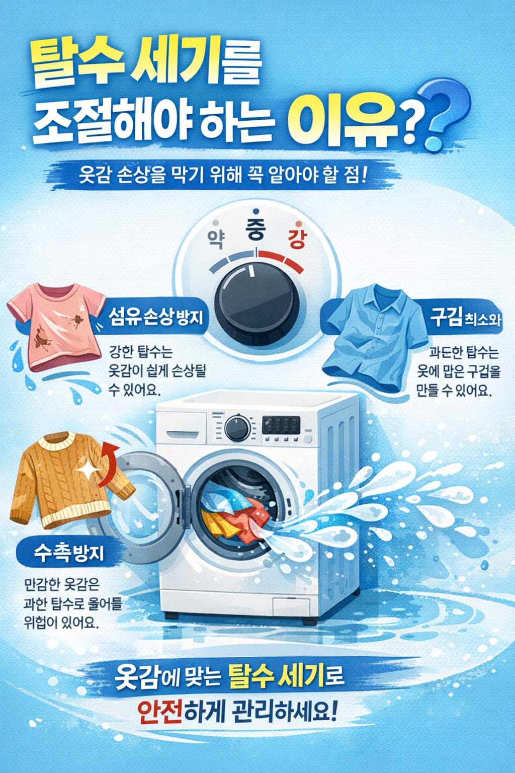 탈수 세기를 조절해야 하는 이유