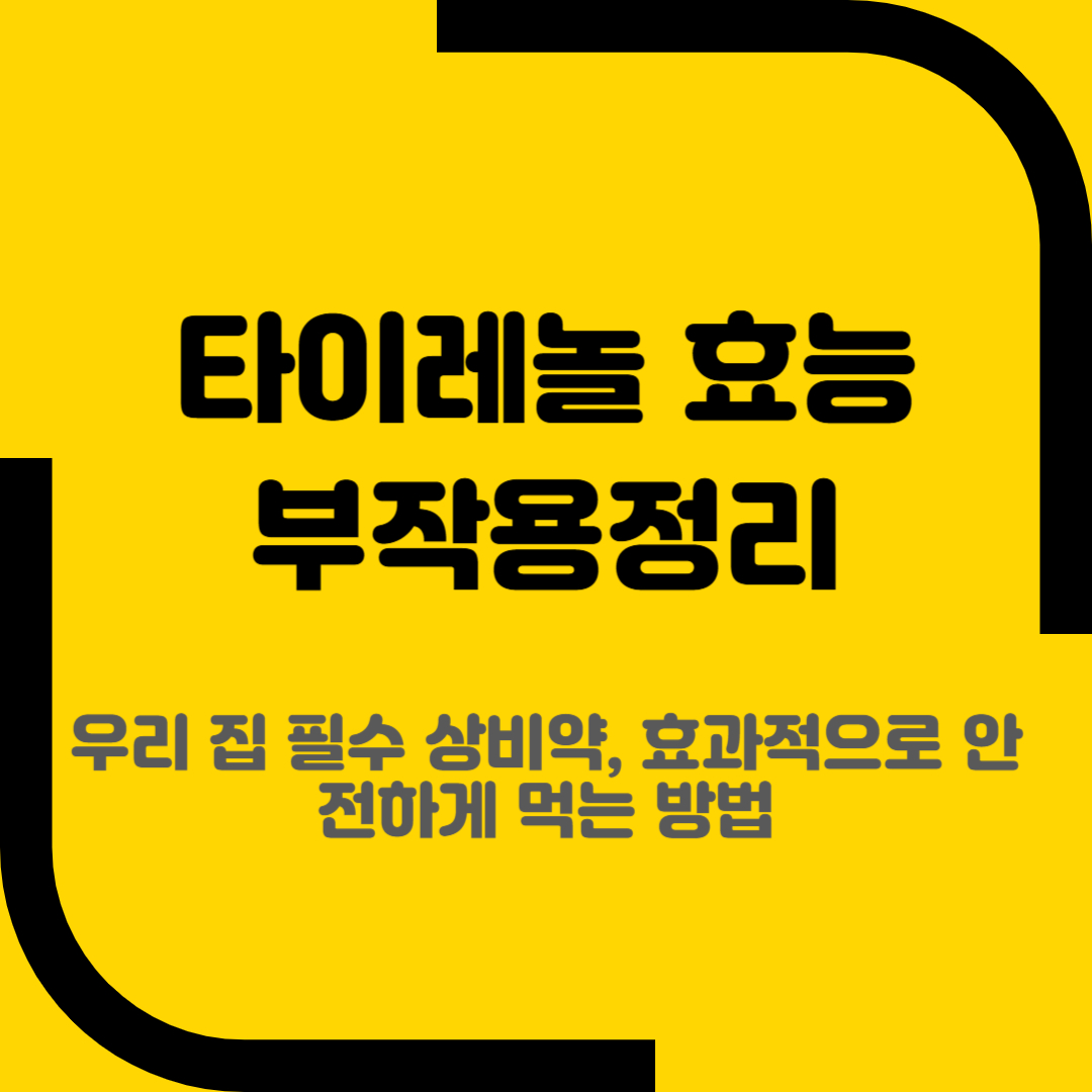 타이레놀 효능 부작용정리