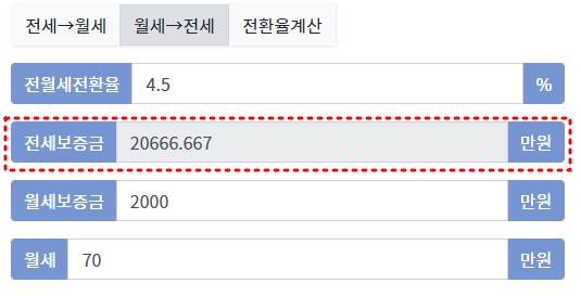 전월세 전환율 계산