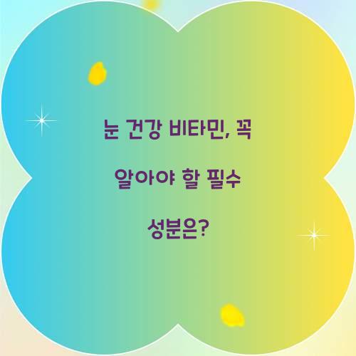 눈 건강 비타민