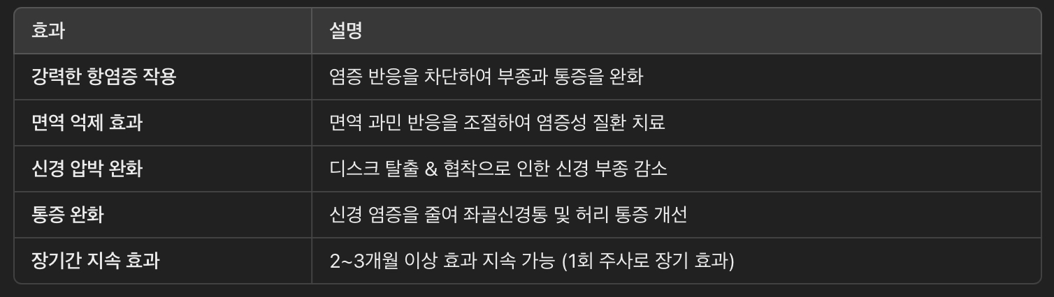 트리암시놀론의 주요 효과 &amp; 작용 원리