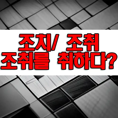 조치 / 조취 정확한 단어 알아봤어요 조취를 취하다?