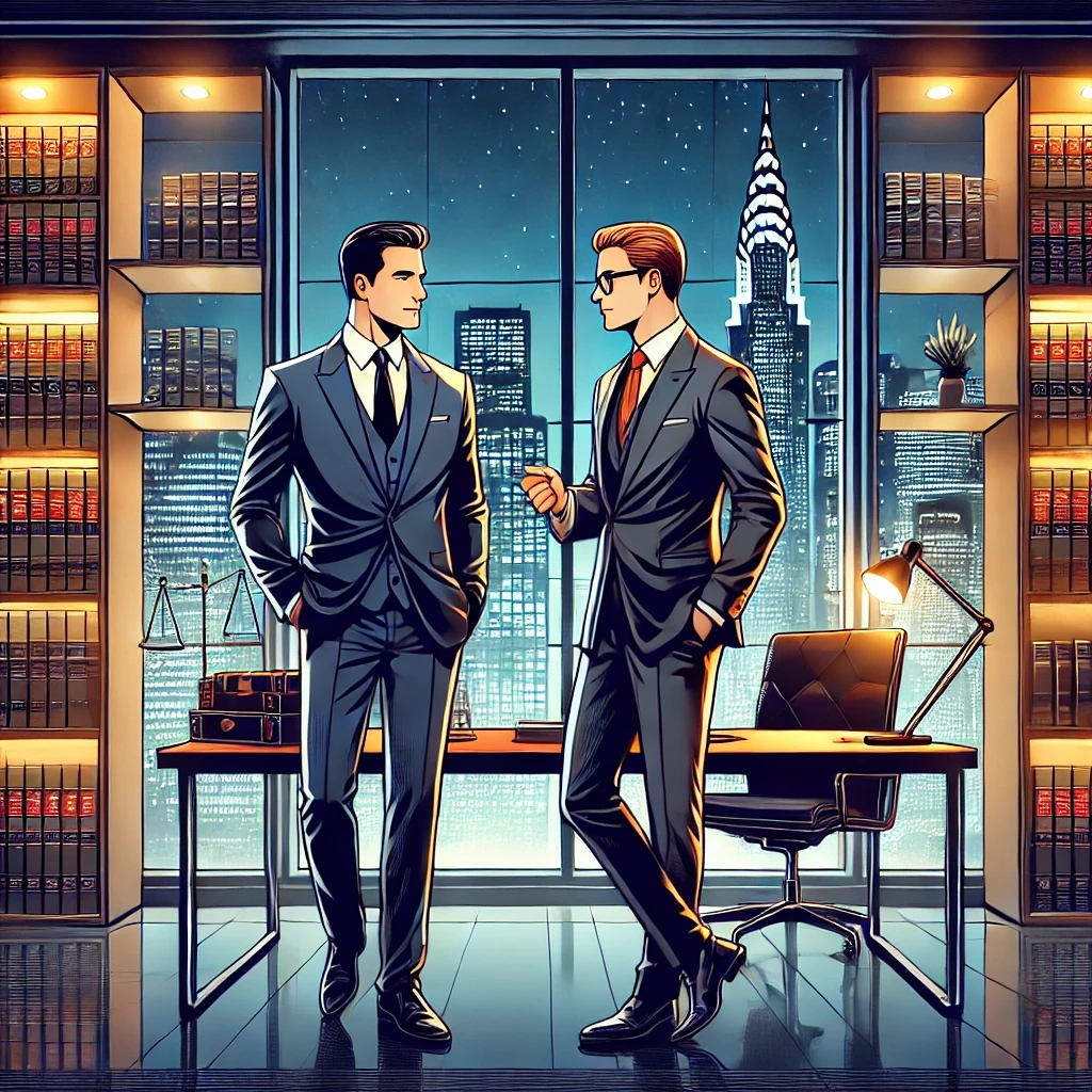 미국 법정 드라마를 연상시키는 그림