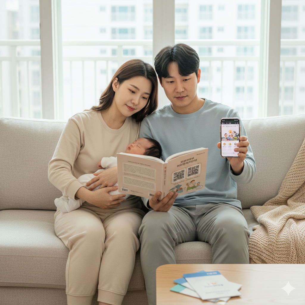 출산 초기 육아책자, QR영상으로 배운다 (출처 : 보건복지부)