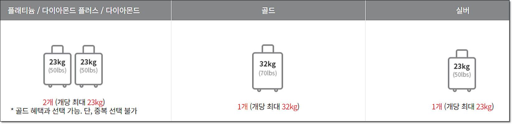 아시아나 이코노미클래스 미주외구간 위탁수화물