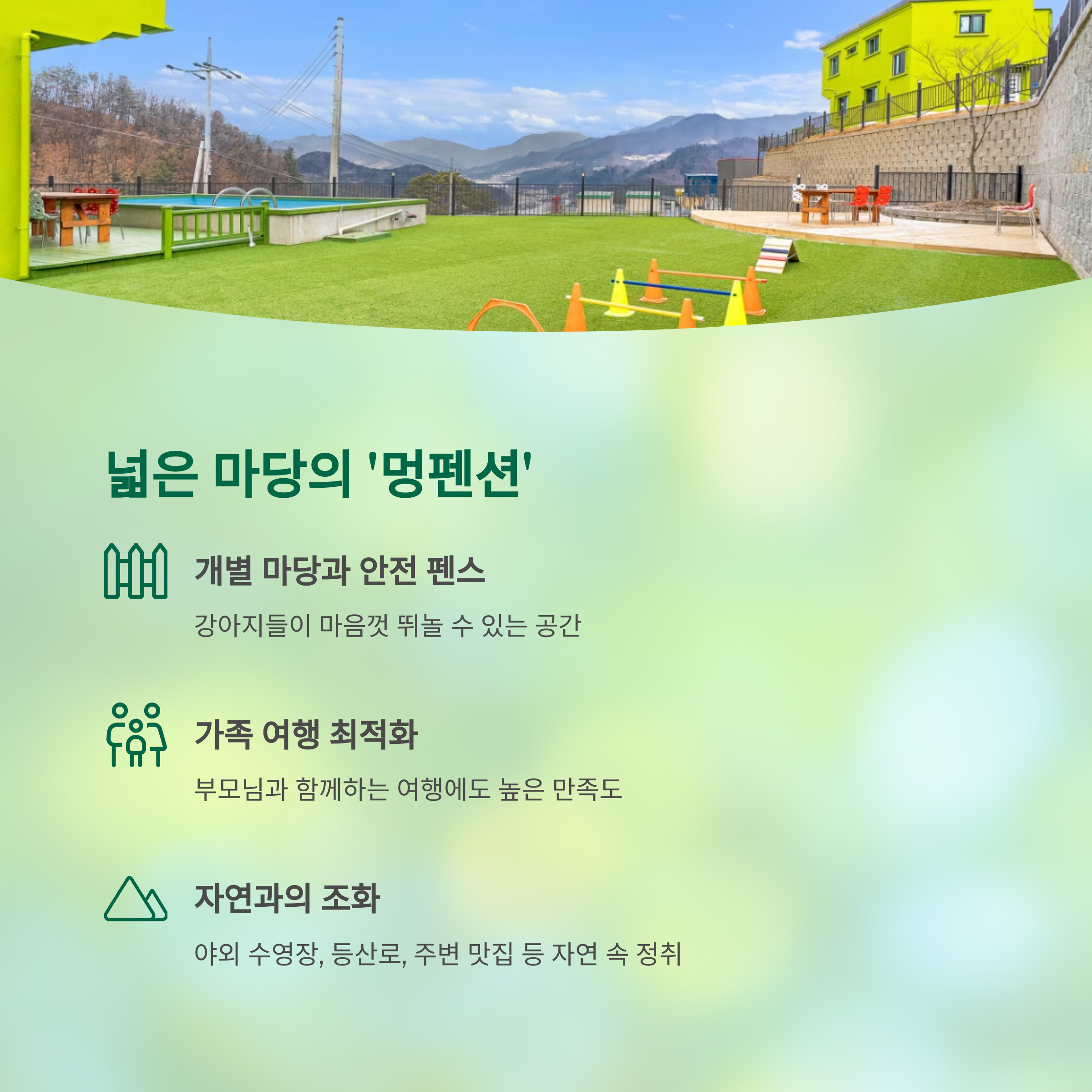 넓은 마당의 멍펜션