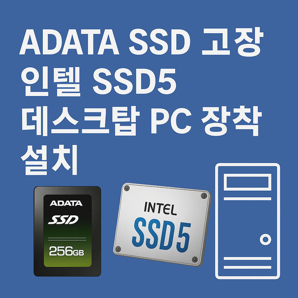 ADATA SSD 고장 인텔 SSD5 데스크탑 PC 장착 설치