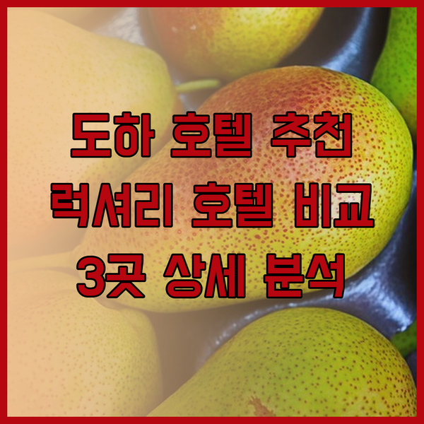 도하 호텔 선택 고민? 럭셔리 호텔 
