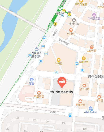 양산시외버스터미널 위치