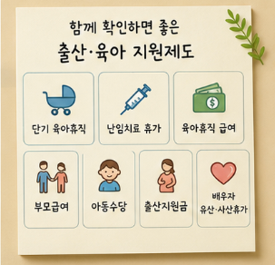 함께 확인하면 좋은 출산&middot;육아 지원제도