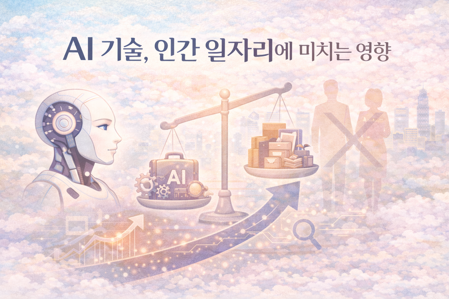 AI 기술, 인간 일자리에 미치는 영향 이미지