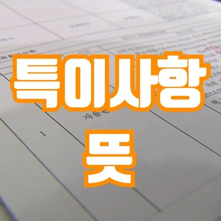 특이사항 뜻에 대해 알아보기 용어 정의_4