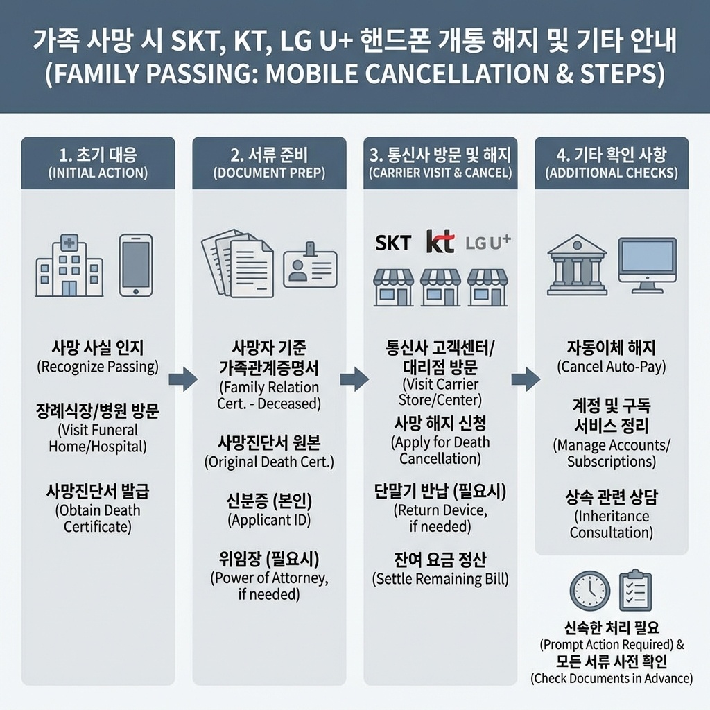 가족 사망 시 통신사 해지 방법과 준비 서류