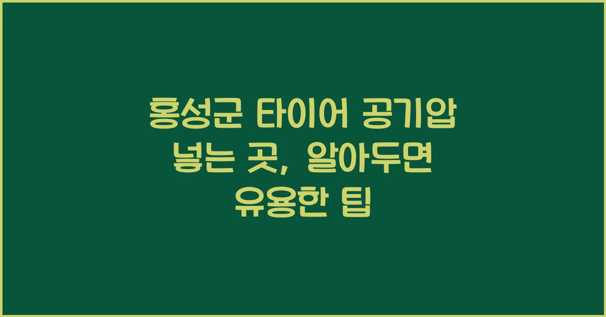 홍성군 타이어 공기압 넣는 곳