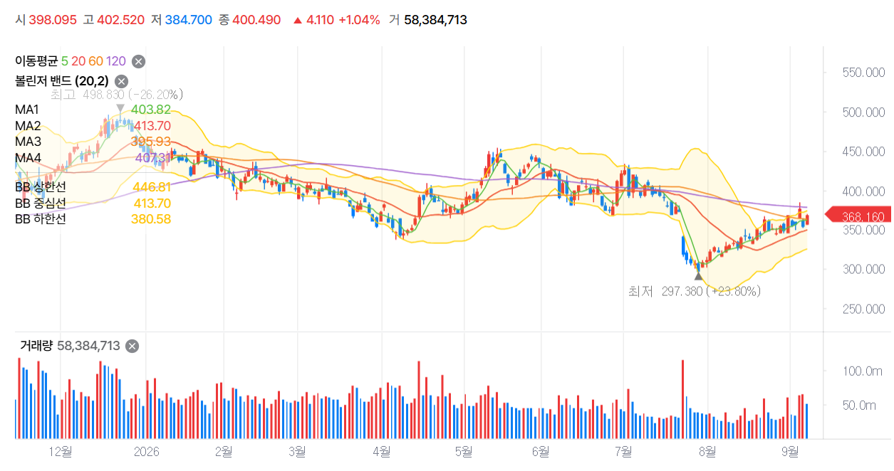 테슬라(TSLA) 주가 변화