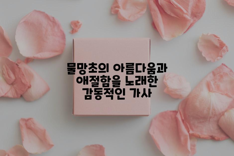 물망초의 아름다움과 애절함을 노래한 감동적인 가사