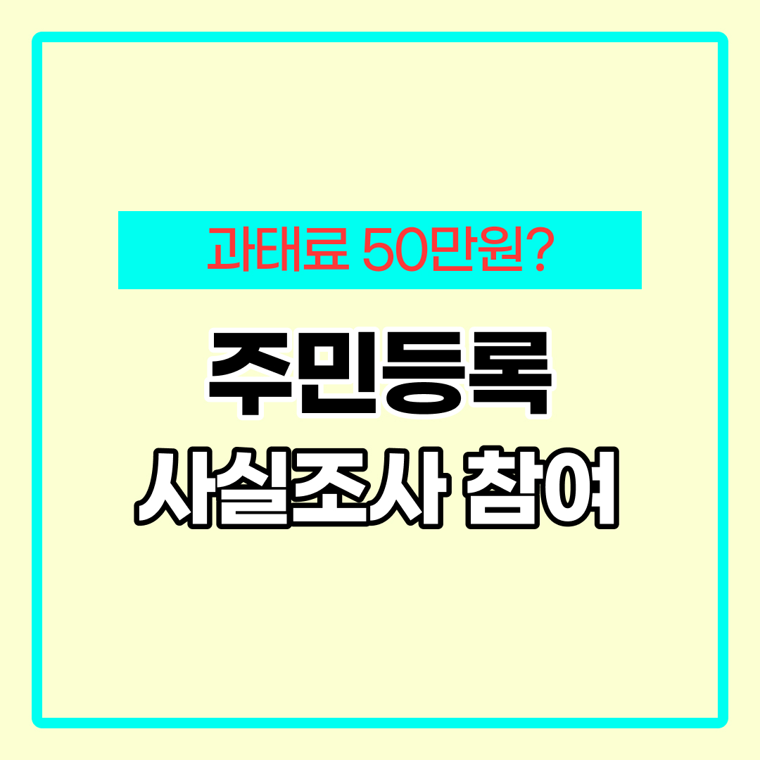 주민등록 사실조사 과태료