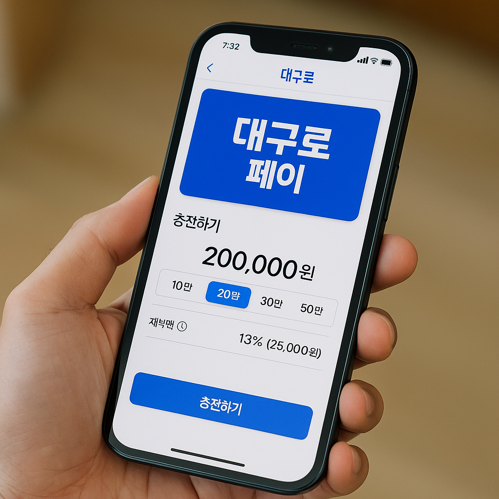 대구로페이 50만원 한도내 13% 할인