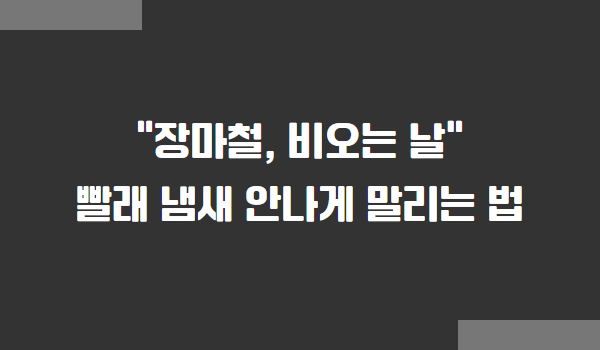 장마철, 비오는 날, 빨래 냄새 안나게 말리는 법