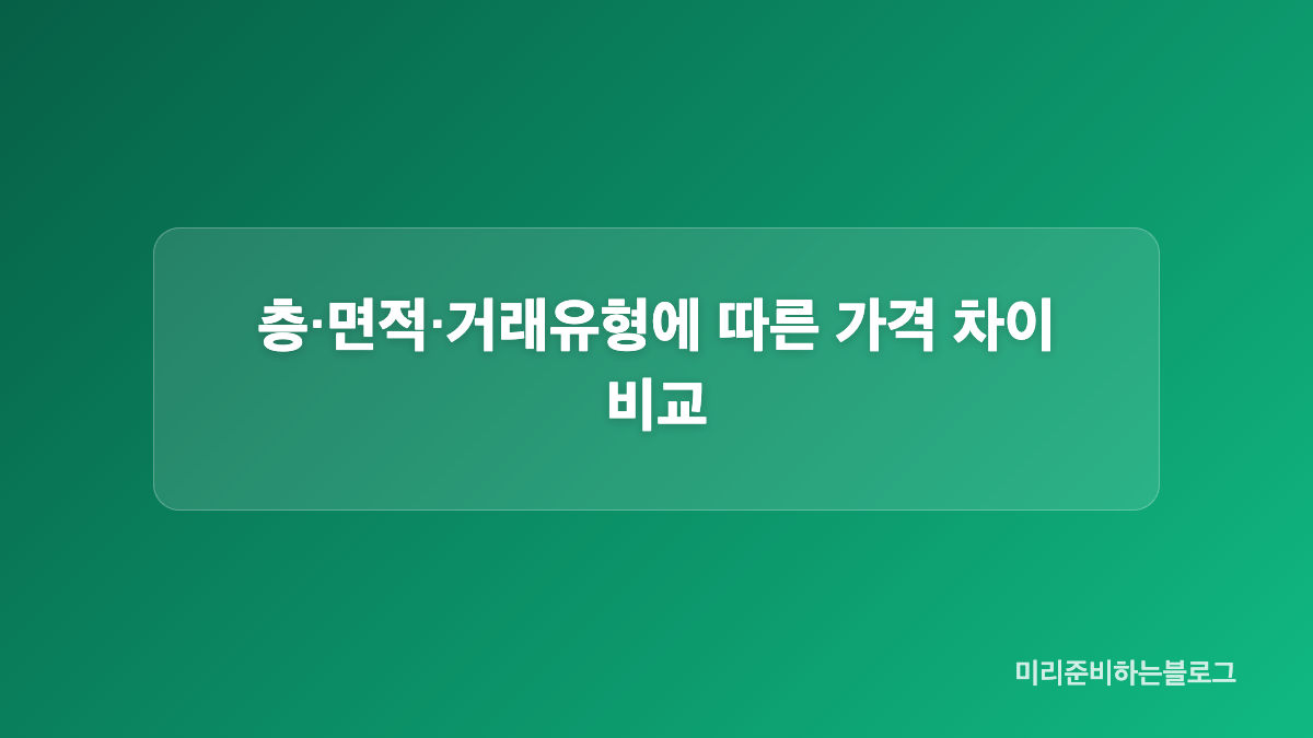 최근 거래와 기간별 흐름을 함께 보는 방법