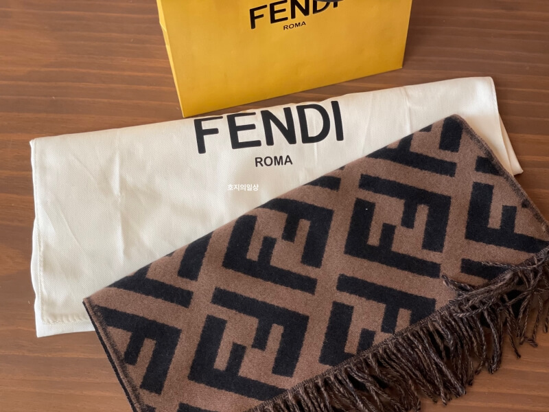 펜디 FF 캐시미어 스카프 머플러 - 시그니처 로고