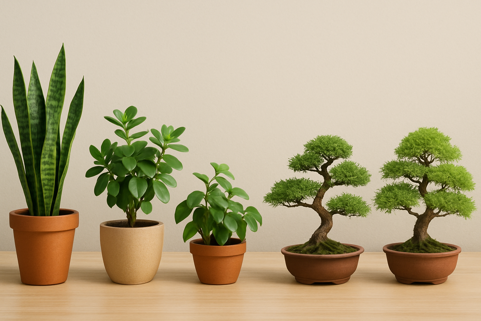 화분식물과 분재 나무를