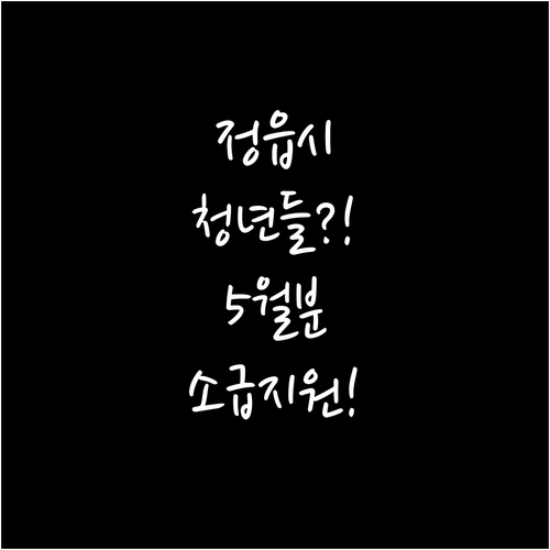 2026년 정읍시 청년월세지원, 5월..