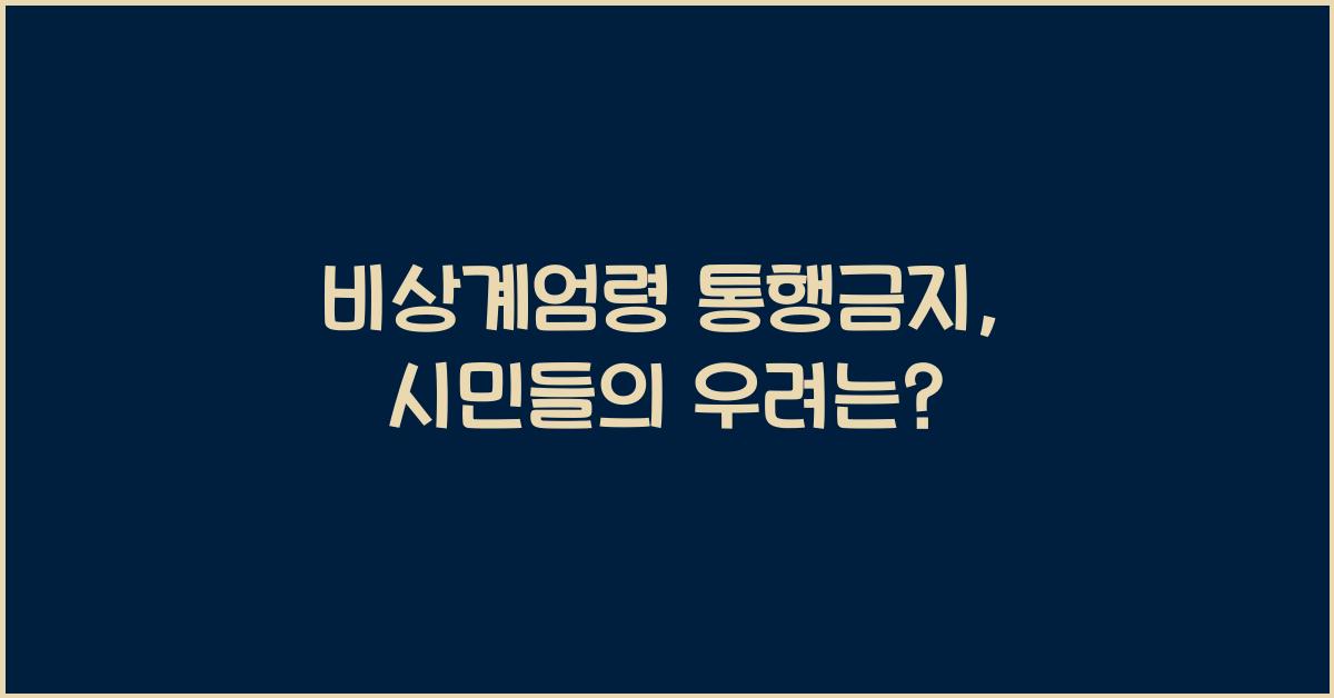 비상계엄령 통행금지