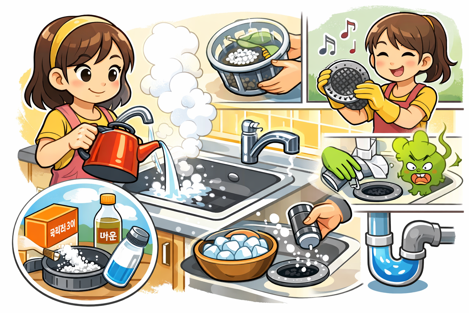 싱크대 냄새 제거 방법 (악취 원인부터 해결까지 완벽 정리)