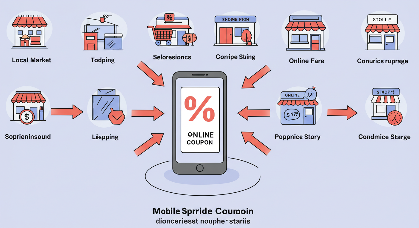 소비쿠폰의 사용처 구조를 설명하는 단순한 삽화