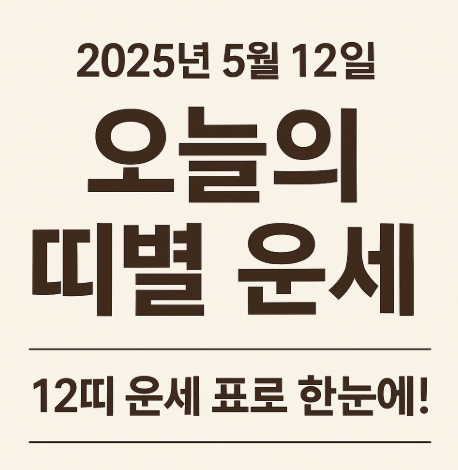 2025년 5월 12일 띠별운세