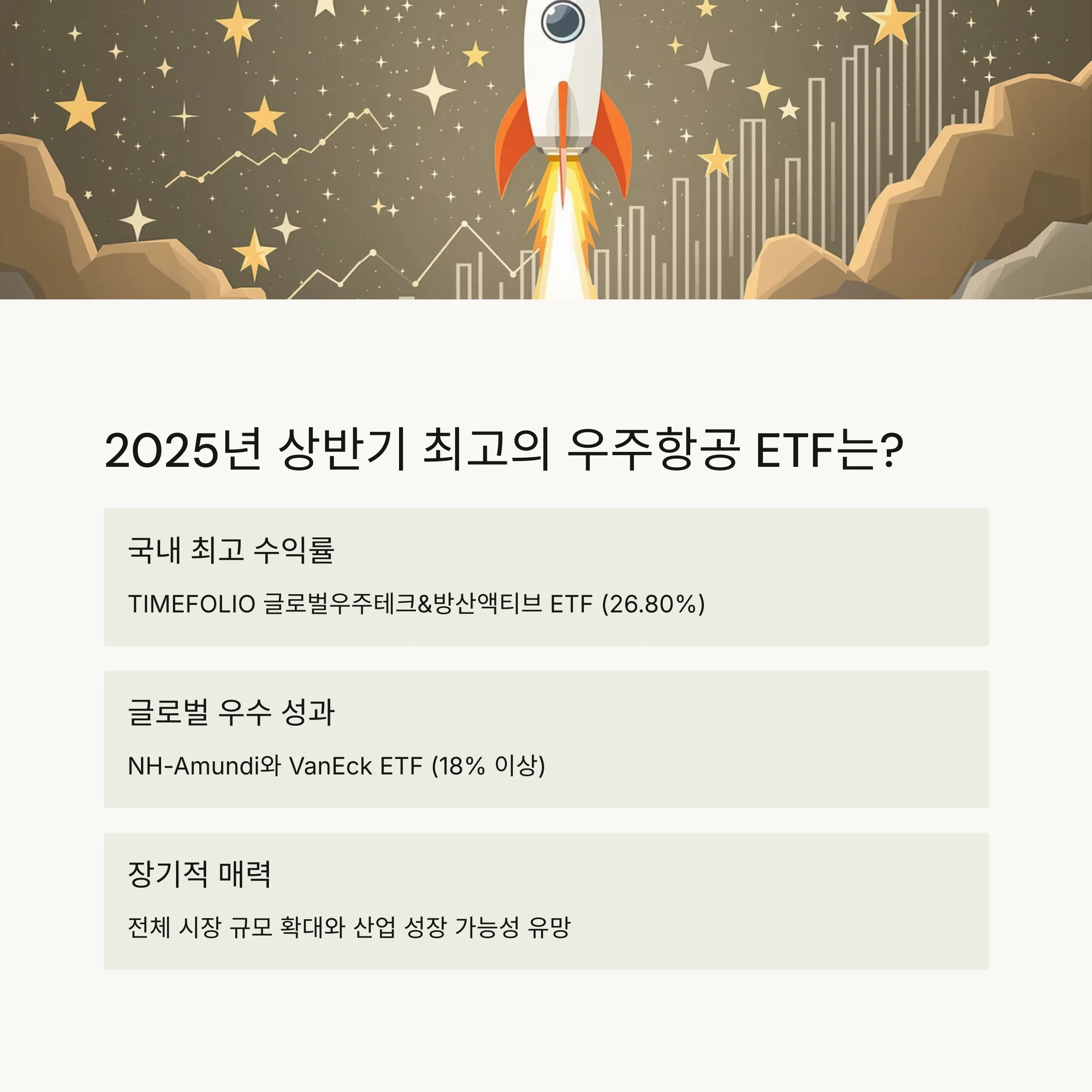 상반기 우주항공 ETF 수익률 비교