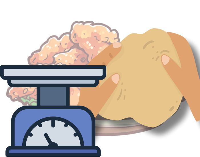 치킨 반죽과 저울