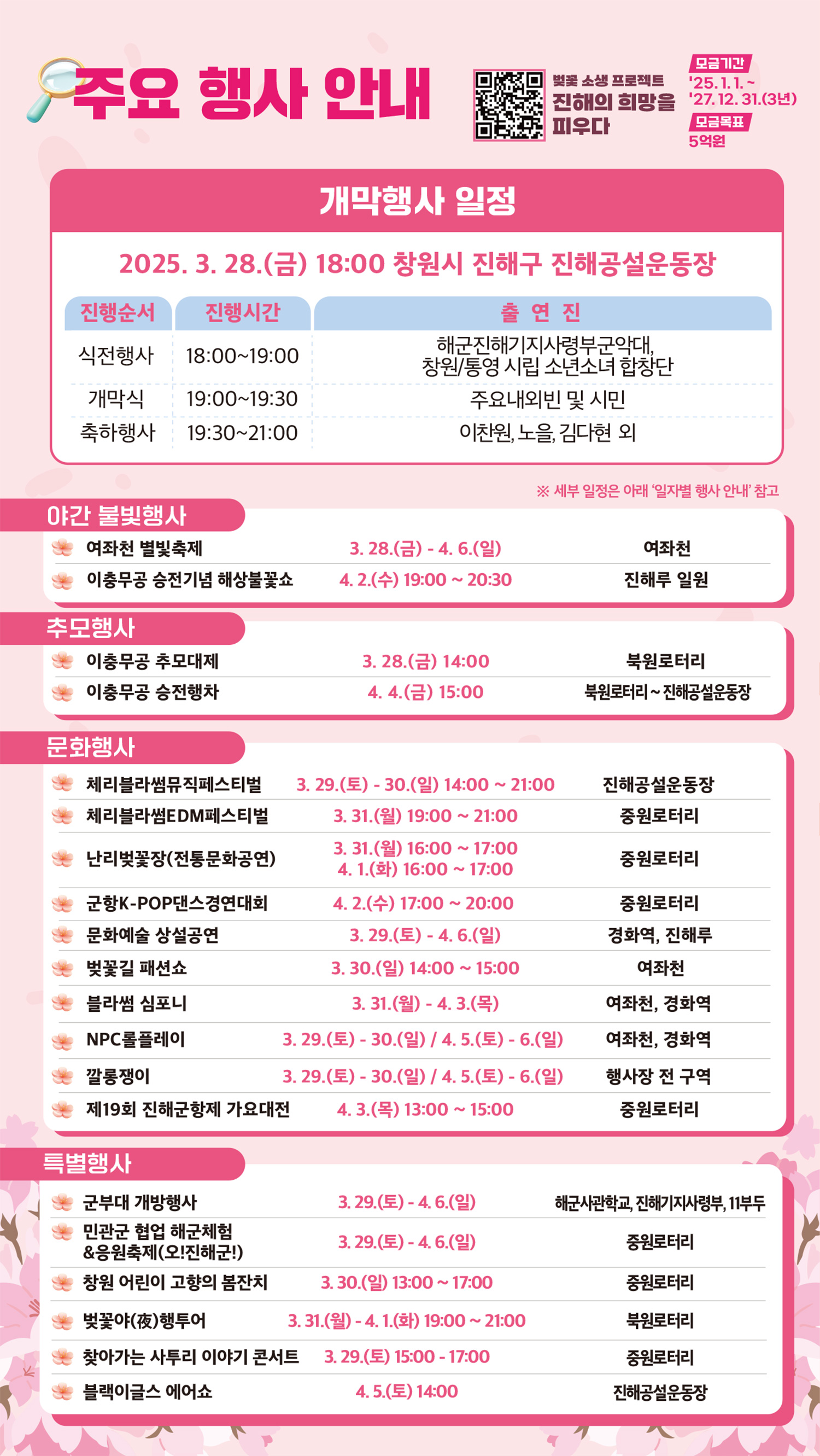 진해 군항제 벚꽃 축제 일정