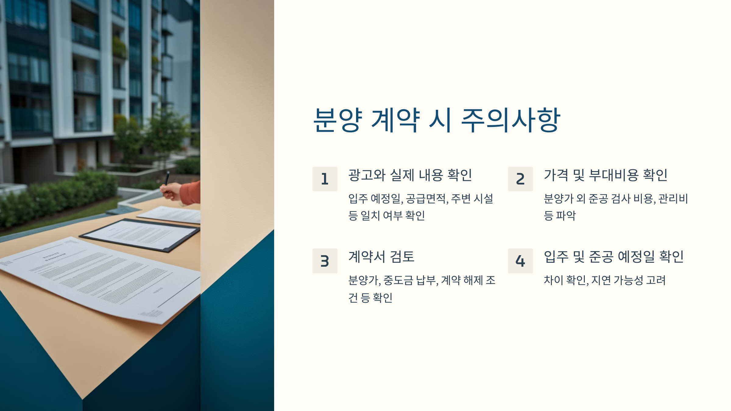 분양 계약 시 주의해야 할 점