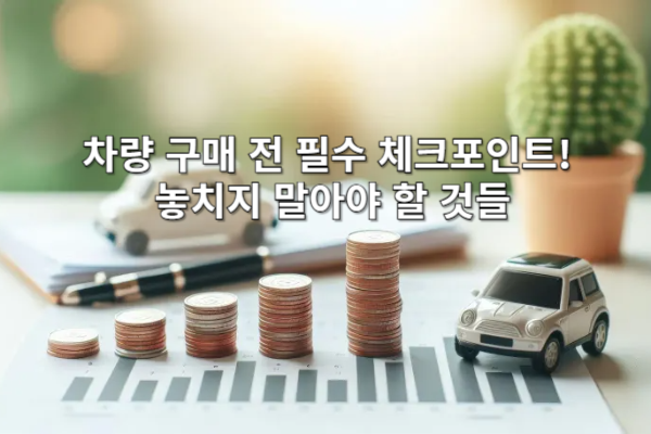 차량 구매 전 필수 체크포인트! 놓치지 말아야 할 것들