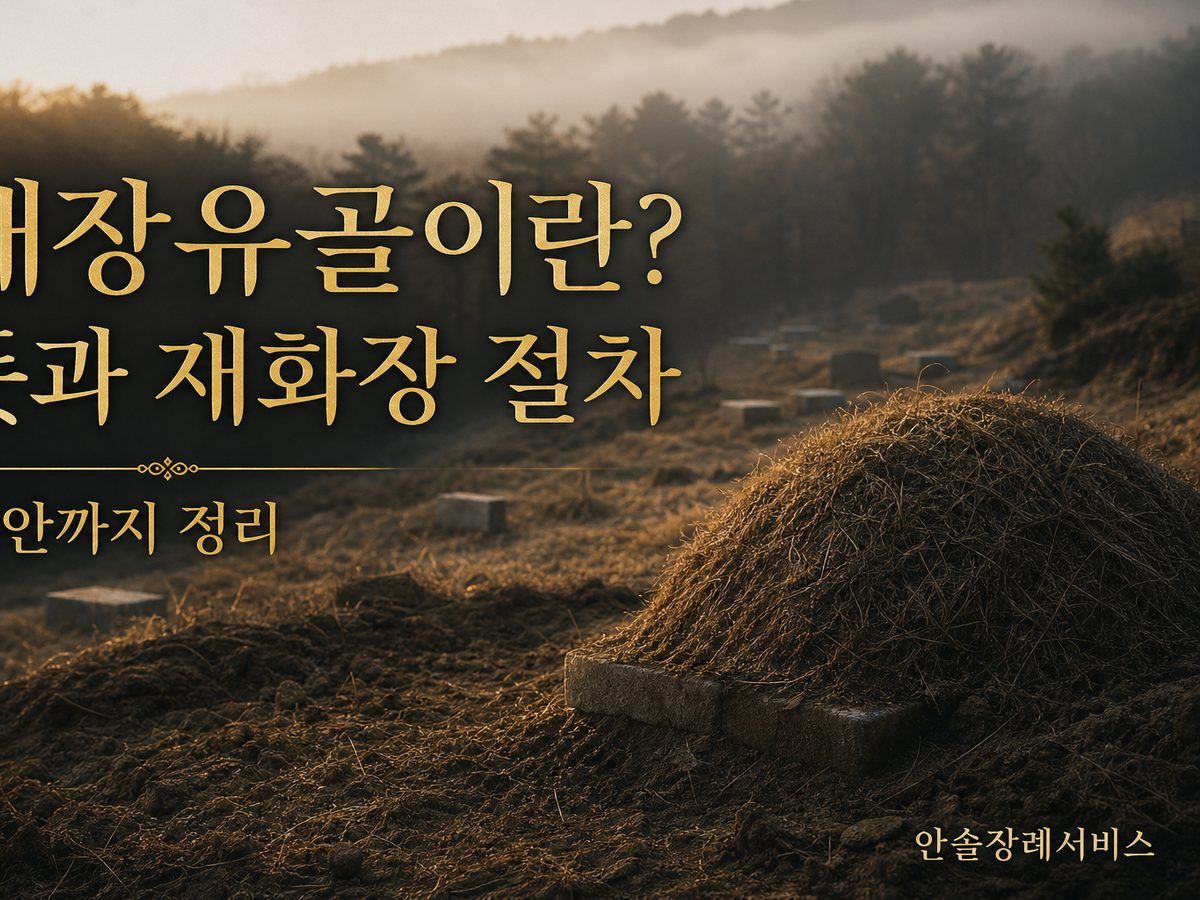 개장유골이란? 뜻과 재화장 절차, 봉안까지 정리