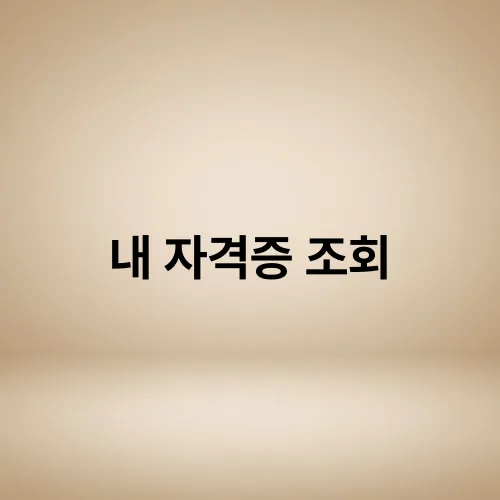 내 자격증 조회