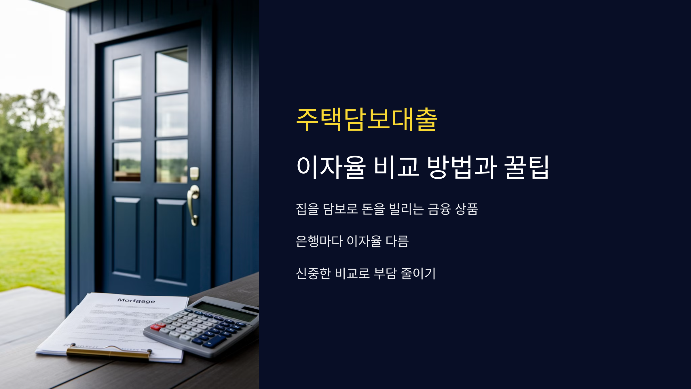 주택담보대출 이자율 비교 방법과 꿀팁