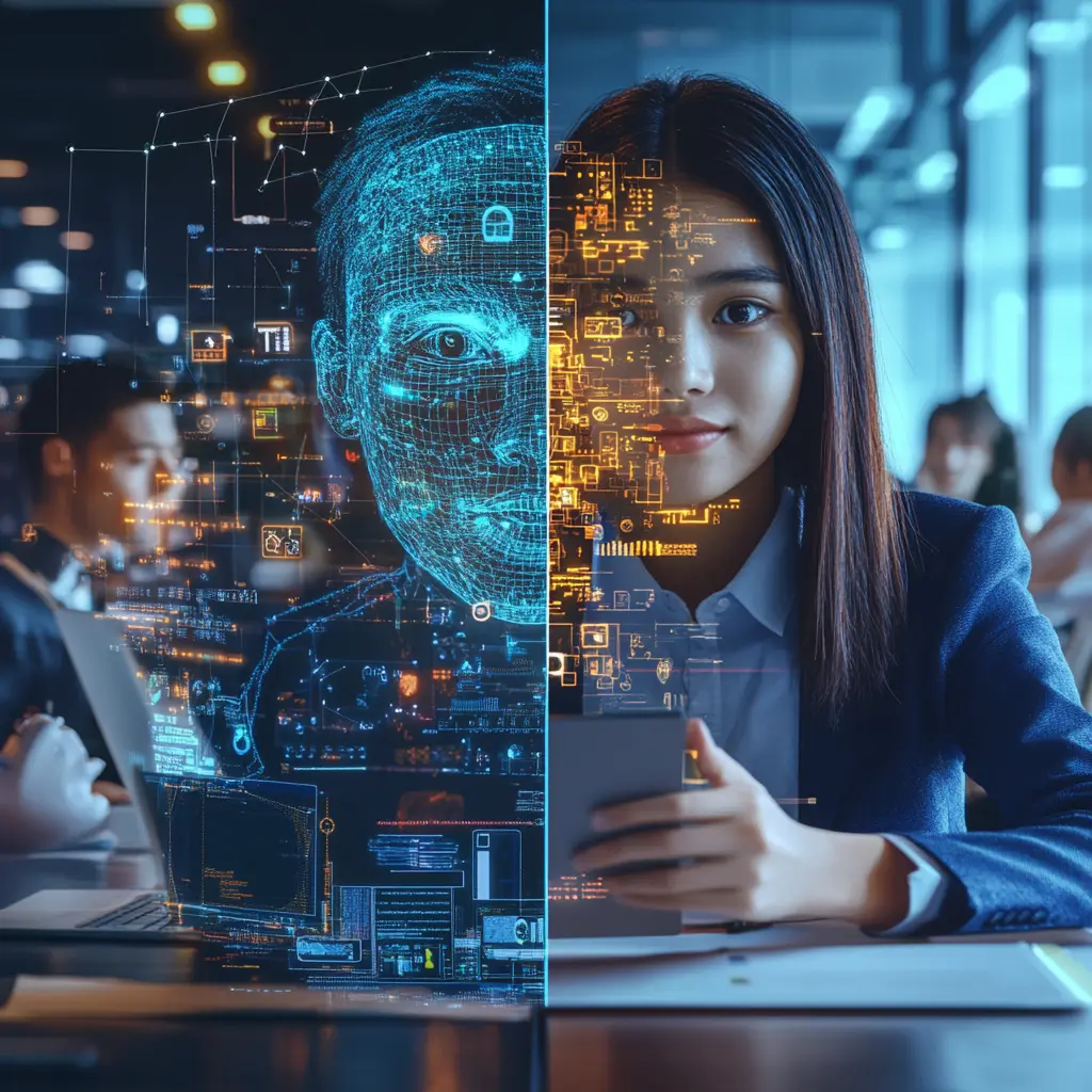 ai 기초 코딩 배우는 여성모습