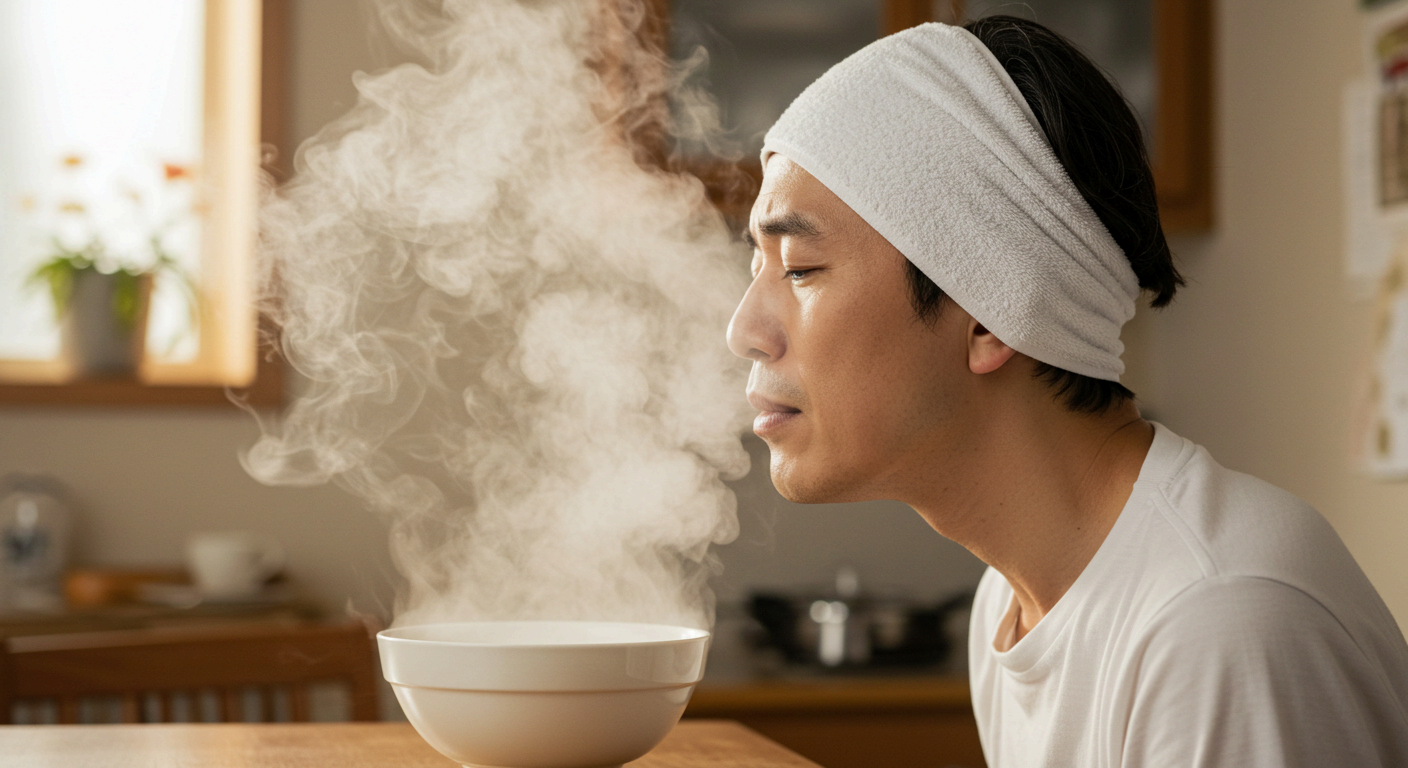 코막힘 뚫는법, 따뜻한 수증기 흡입이 효과적이에요