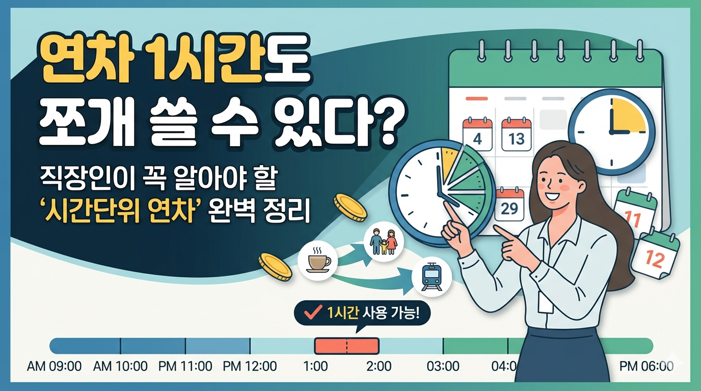 이제 연차도 '시간 단위'로 쪼개 쓴다 시간 단위 연차 제도 완벽 정리!